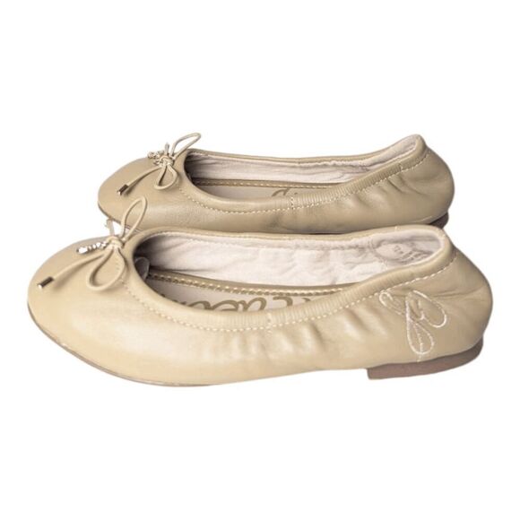 SAM EDELMAN Felicia Tan Leather Ballet Flats Girl's Size 1 - Picture 2 of 8